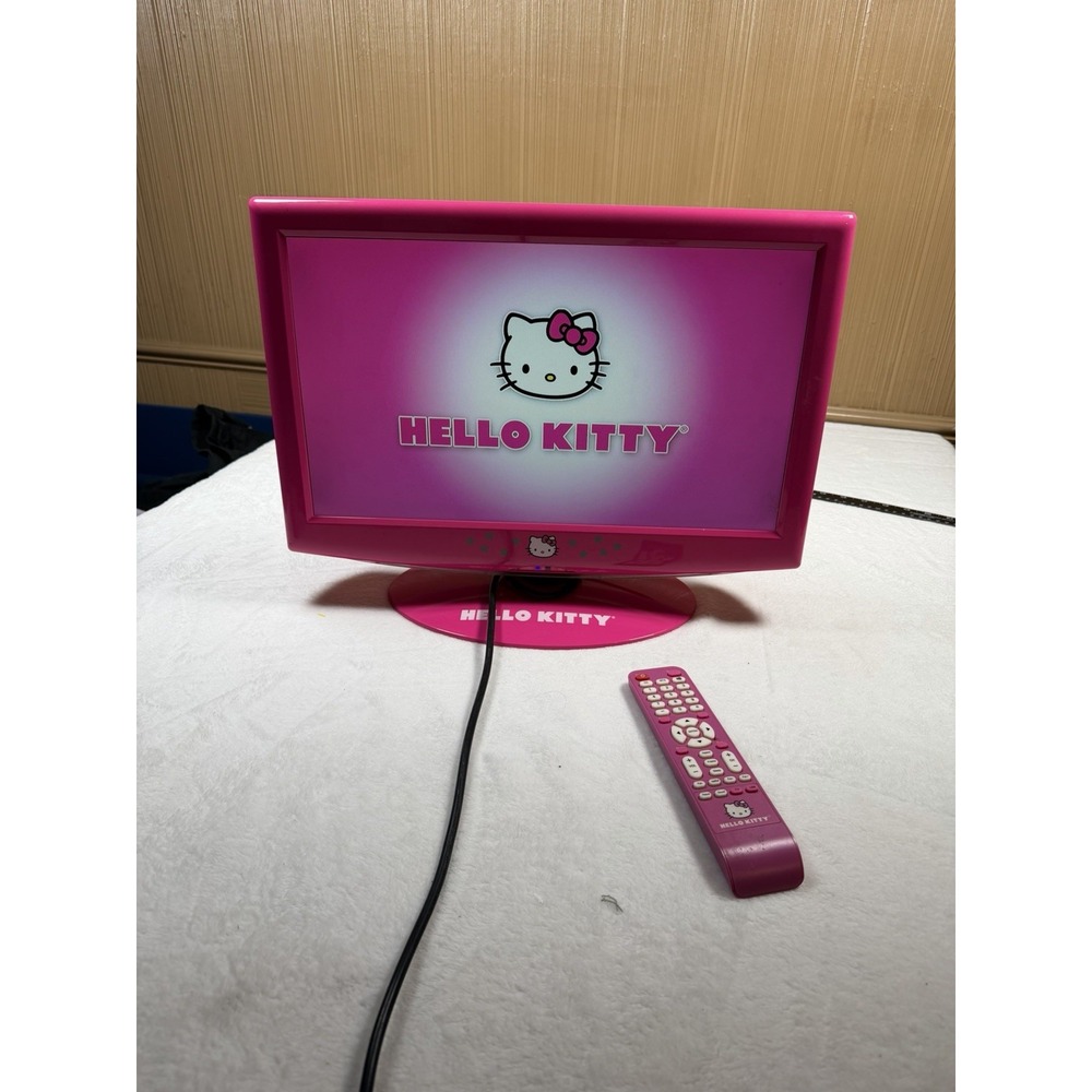 Hello Kitty 19" LCD TV Monitor Pink KT2219 W/ Remote TESTED (Read Description)